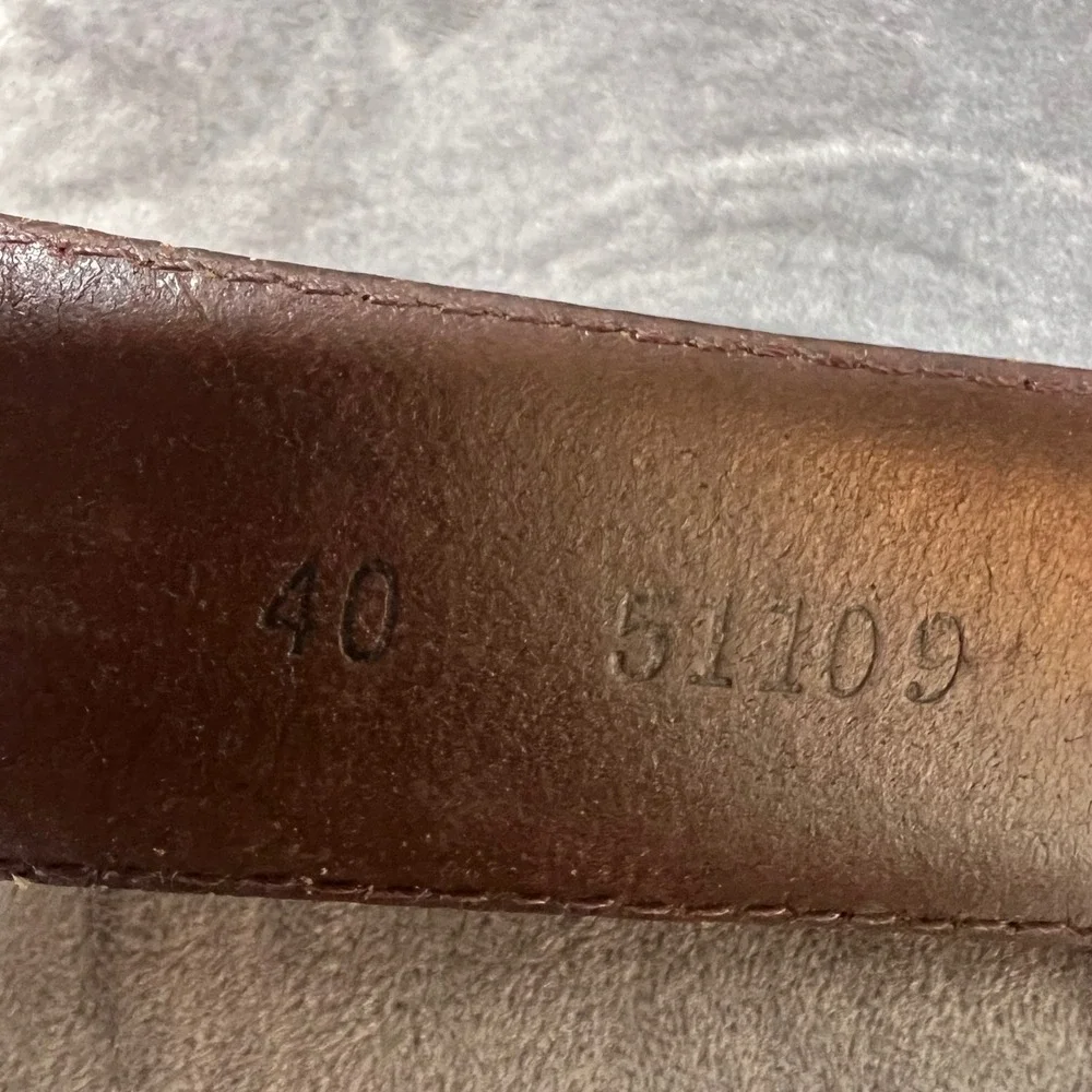 Vintage Silver Creek Classics Brown Leather Western Belt Size 40 Stone Buckle